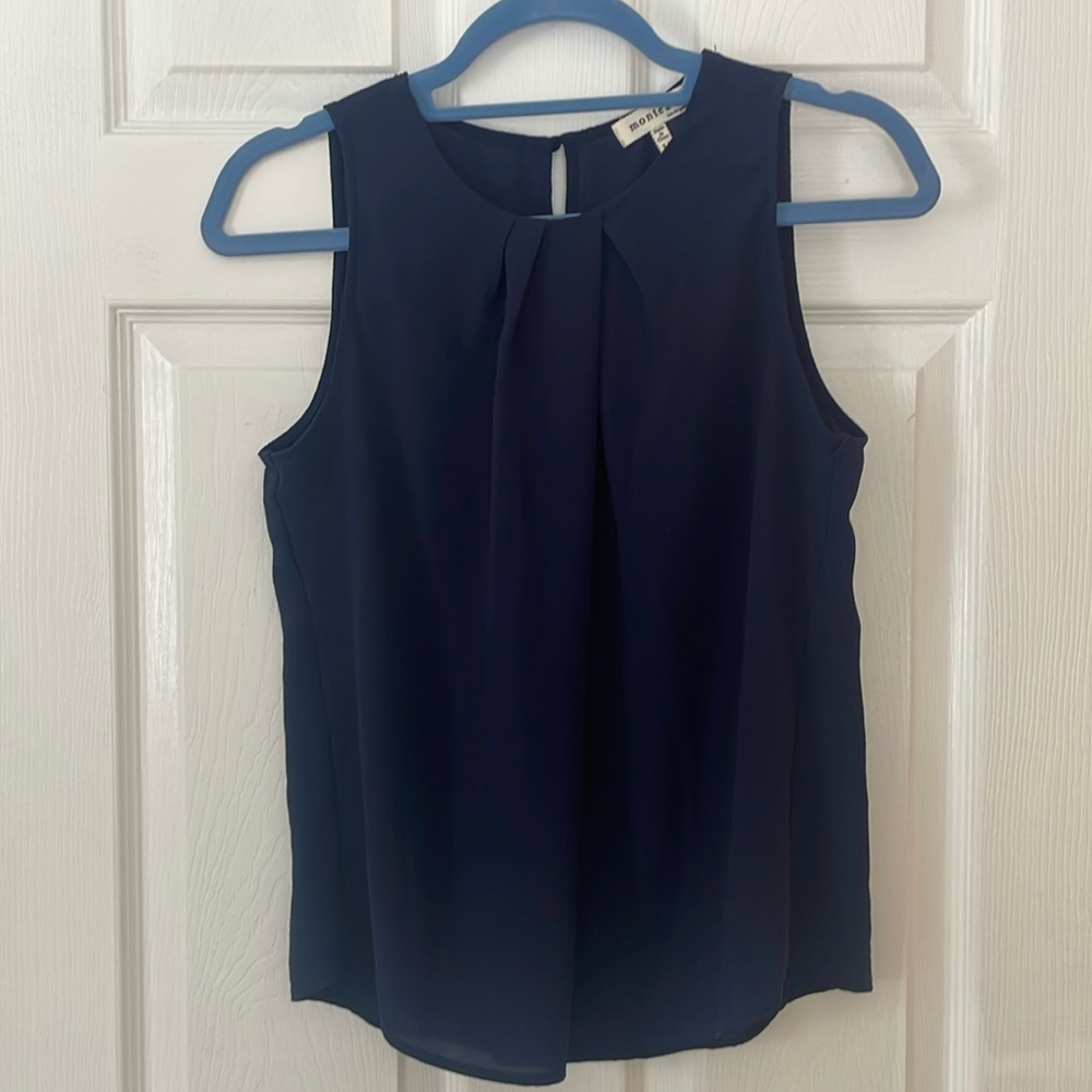 Navy Blue Business Casual Top